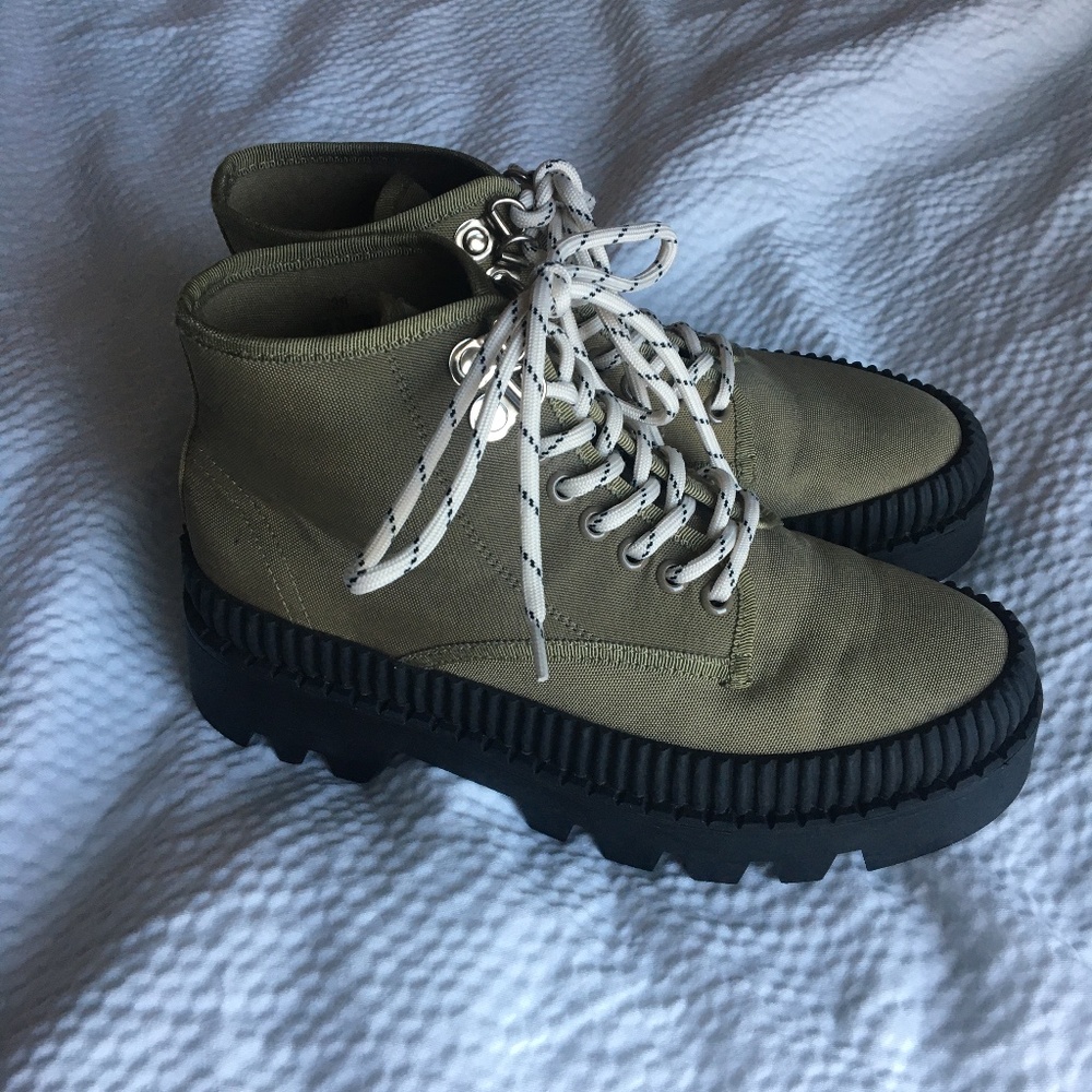 Silent D Puzzle Lace Combat Boots Size 38 from Anthropologie